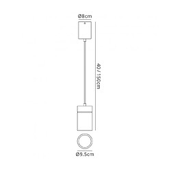 Luminaire Center Suspension design Fusion blanc mat 1 ampoule 40cm