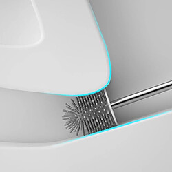 Avis Universal Brosse de toilette en silicone pour la salle de bains Outil de nettoyage à manches longues Accessoires de salle de bains pour la maison | Brosse de toilette à cheveux souples