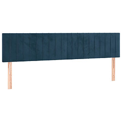 Maison Chic Lot de 2 Têtes de lit design Bleu pour chambre - Décoration de lit foncé 100x5x78/88 cm Velours -MN84964