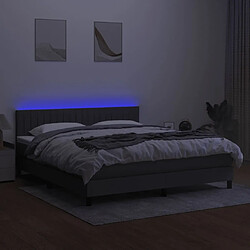 Acheter Sommier à lattes,Cadre à lattes de lit et matelas et LED pour Adulte Gris foncé 160x200 cm -MN35175