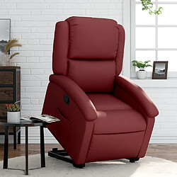 Maison Chic Fauteuil Relax pour salon, Fauteuil inclinable Rouge bordeaux Similicuir -GKD90562