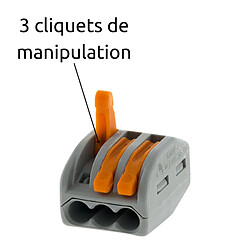 Borne rapide automatique à cliquet S222 - 3 entrées - Wago