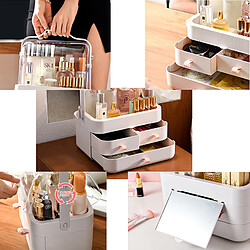 Universal Organisateurs de bureau créatifs boîtes de rangement de maquillage transparentes organisateurs de maquillage portables tiroirs tournants organisateurs de voyage miroirs