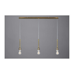 Luminaire Center Suspension Baymont Laiton antique 3 ampoules 28cm