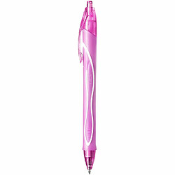 BIC Gel-ocity Quick Dry Stylos-Gel Rétractables Pointe Moyenne (0, 7 mm) - Rose, Boîte de 12