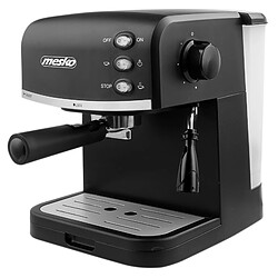 Machine à Espresso Manuelle 15 Bars, Réservoir d'eau 1,5 L, Buse Vapeur à Lait, 850, Noir, Mesko, MS 4409 