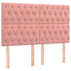 Acheter Maison Chic Tête de lit scandinave à LED,meuble de chambre Rose 160x7x118/128 cm Velours -MN58293