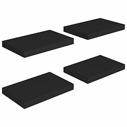 Maison Chic Lot de 4 Étagères murales,Étagère Rangement flottate noir 40x23x3,8 cm MDF -MN27175