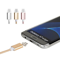 Wewoo Câble or pour Samsung, HTC, LG, Sony, Huawei, Lenovo et autres Smartphones 1.2m Weave Style 5V 2A Micro USB vers USB 2.0 de données / chargeur magnétique, pas cher