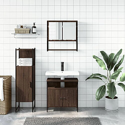 Avis Maison Chic Armoire de Bain | Ensemble de 3 meubles salle de bain Chêne marron -GKD61646