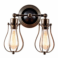 Stoex Applique Murale Industrielle Vintage Lampe 2 lumières Retro pour Maison de Café Loft Cuisine Salon et chambre d'hôtel (Bronze?