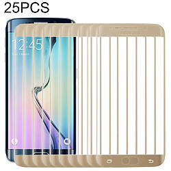 Wewoo Film de verre trempé 25 PCS Pour Galaxy S6 Bord 0.3mm 9H Dureté De Surface 3D Incurvée Couverture De Antidéflagrant Or