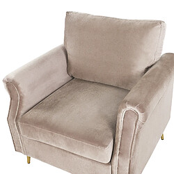 Beliani Fauteuil VIETAS Velours Taupe pas cher