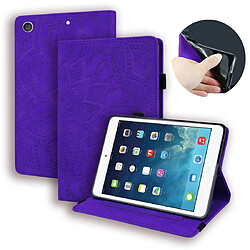 Wewoo Housse Étui Coque Pour iPad 10.2 pouces 2019 Motif mollet Etui en cuir estampé de conception double pliage avec titulaire et fentes cartes et fente stylo et bande élastique Violet