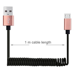 Wewoo Câble or rose pour Galaxy, Huawei, Xiaomi, LG, HTC, Sony et autres smartphone 30cm à 100cm printemps à haute vitesse de style micro USB à USB 2.0 élastique spiralé de synchronisation de données USB, pas cher