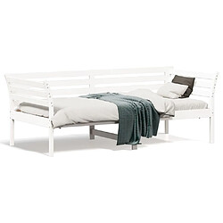 Maison Chic Lit d'appoint | Lit de jour | Lit de repos Blanc 90x190 cm Bois de pin massif -GKD40118