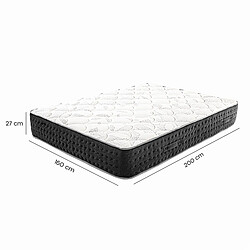 Visiodirect Matelas à ressorts ensachés MIERA , Queen Size, 160x200 cm, en mousse haute densité, Soutien très ferme