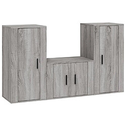 Maison Chic Ensemble de meubles TV 3 pcs pour salon - Sonoma gris Bois d'ingénierie -MN67506