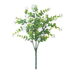 7 Branches Faux Fleur d'Eucalyptus Rose Bouquet Arrangement Floral Blanc