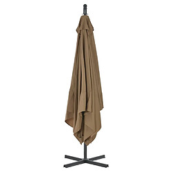 Maison Chic Parasol Jardin | Parasol en porte-à-faux avec poteau en acier 250x250 cm Taupe - GKD67406 pas cher