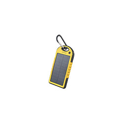 Forever - Chargeur Solaire - Batterie de Secours 5000 mAh + torche pour Mobiles et Smartphones - Jaune