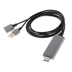 Adaptateur De Convertisseur USB Vers HDMI Alimenté Par USB 4K Pour IPhone X / 8/8 Plus / 7 Noir