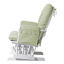 Acheter Mendler Fauteuil relax HWC-C76 fauteuil à bascule, rocking-chair, tissu ~ vert clair, monture blanche