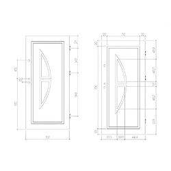 Acheter Vente-Unique Porte d'entrée en acier vitrée avec inox H207 x L100 cm anthracite - poussant gauche - COVAS