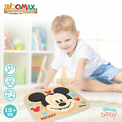 Puzzle enfant en bois Disney Mickey Mouse + 12 Mois 6 Pièces (12 Unités) pas cher