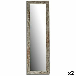 Gift Decor Miroir mural Harry Blanc Bois verre 40,5 x 130,5 x 1,5 cm (2 Unités)