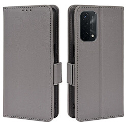 Etui en PU texture litchi avec support, gris pour votre Oppo A93 5G/A74 5G/A54 5G