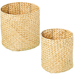 Lot de paniers Alexandra House Living 34789 Beige osier Rotin Fibre naturelle (2 Unités)