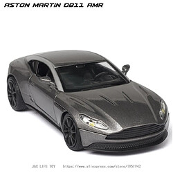 Universal 1: 32 Aston Martin DB11 AMR Moulé sous pression avec voiture jouet modèle de voiture jouet en métal haute simulation pull back collection de jouets pour enfants | Moulé sous pression avec voiture jouet(Gris)