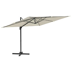 Maison Chic Parasol Jardin | Parasol déporté avec mat en aluminium Blanc sable 400x300 cm - GKD26528