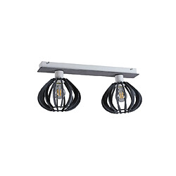 Lumiere Nicoleta Twin Plafonnier Spot - Gris Plafonnier Spot - Gris - Douille E27 - 2 ampoules 60W max non incluses - Dimmable