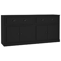 vidaXL Buffets 2 pcs noir bois d'ingénierie