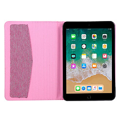 Acheter Wewoo Housse Étui Coque Pour iPad Mini 4/3/2/1 Cloth Teature Etui en cuir avec rabat horizontal et porte-cartes rose