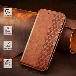 Etui en PU Texture de losange auto-absorbée à la mode marron pour votre Samsung Galaxy S21 FE