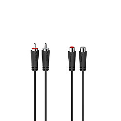 HAMA Rallonge audio, 2 fiches RCA mâles - 2 fiches RCA fem., 3,0 m