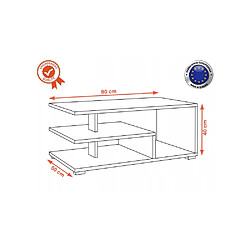 Acheter Dusine TABLE BASSE RISTOFF BETON 90 CM AVEC ETAGERES