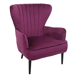 Mendler Fauteuil Lounge HWC-K37, Fauteuil Cocktail Fauteuil rembourré, velours ~ bordeaux