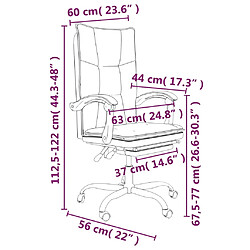 vidaXL Fauteuil inclinable de bureau Gris Similicuir pas cher