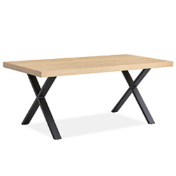 Bestmobilier Elsa - table à manger - bois et noir - 6 personnes