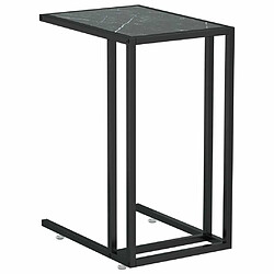 Maison Chic Table d'appoint | Table Basse ordinateur Marbre noir 50x35x65 cm Verre trempé -GKD12759