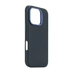 Decoded Coque pour iPhone 16 Pro Antichocs en Cuir Compatible MagSafe Bleu