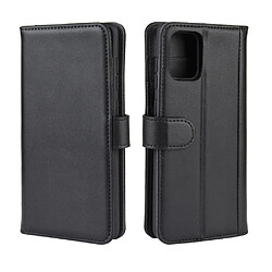 Etui en cuir véritable avec support noir pour votre Samsung Galaxy A51