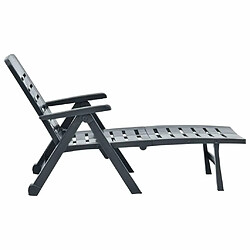 Acheter Maison Chic Chaise longue pliable de jardin | Bain de soleil Relax | Transat Plastique Anthracite -GKD49305