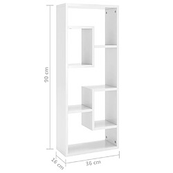 vidaXL Étagère murale Blanc brillant 36x16x90 cm Bois d'ingénierie pas cher