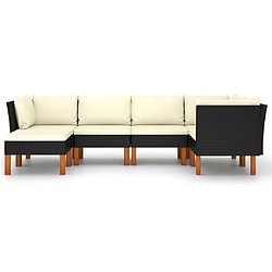 Avis Maison Chic Salon de jardin 6 pcs + coussins - Mobilier/Meubles de jardin - Table et chaises d'extérieur Résine tressée Noir -MN78055