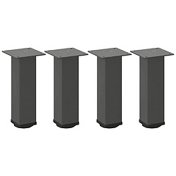 vidaXL Pieds de table basse 4 pcs anthracite 42-44 cm acier